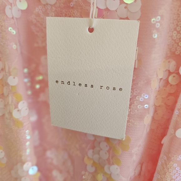 NWT Endless Rose Pink Sequin Feather Sleeveless Women's Mini Dress Size … - Picture 10 of 11